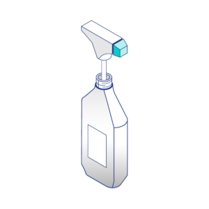Illustration of sprayer and bottle
