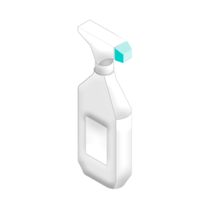 3D Illustration of sprayer and bottle