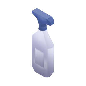 3D Illustration of sprayer and bottle