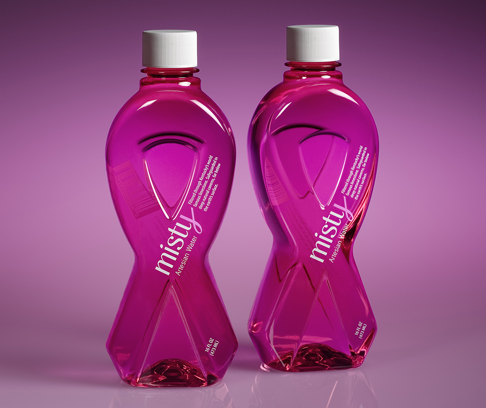 Pink Misty Ribbon Bottles
